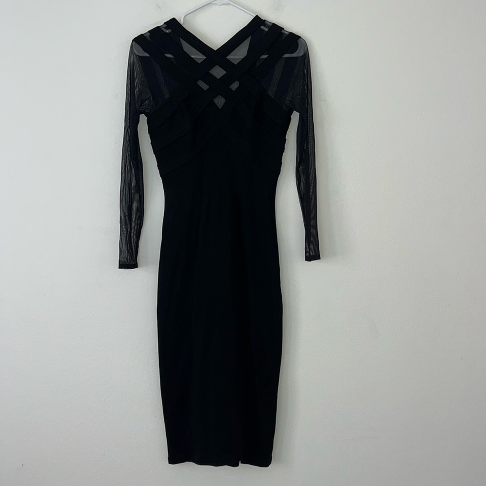 Tadashi Black Bodycon LongSleeve Vintage Dress Size XS Black Vintage